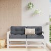 vidaXL Garden Chairs with Cushions 2 pcs White Solid Wood Pine
