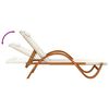 vidaXL Sun Lounger with Pillow White Textilene and Solid Wood Poplar