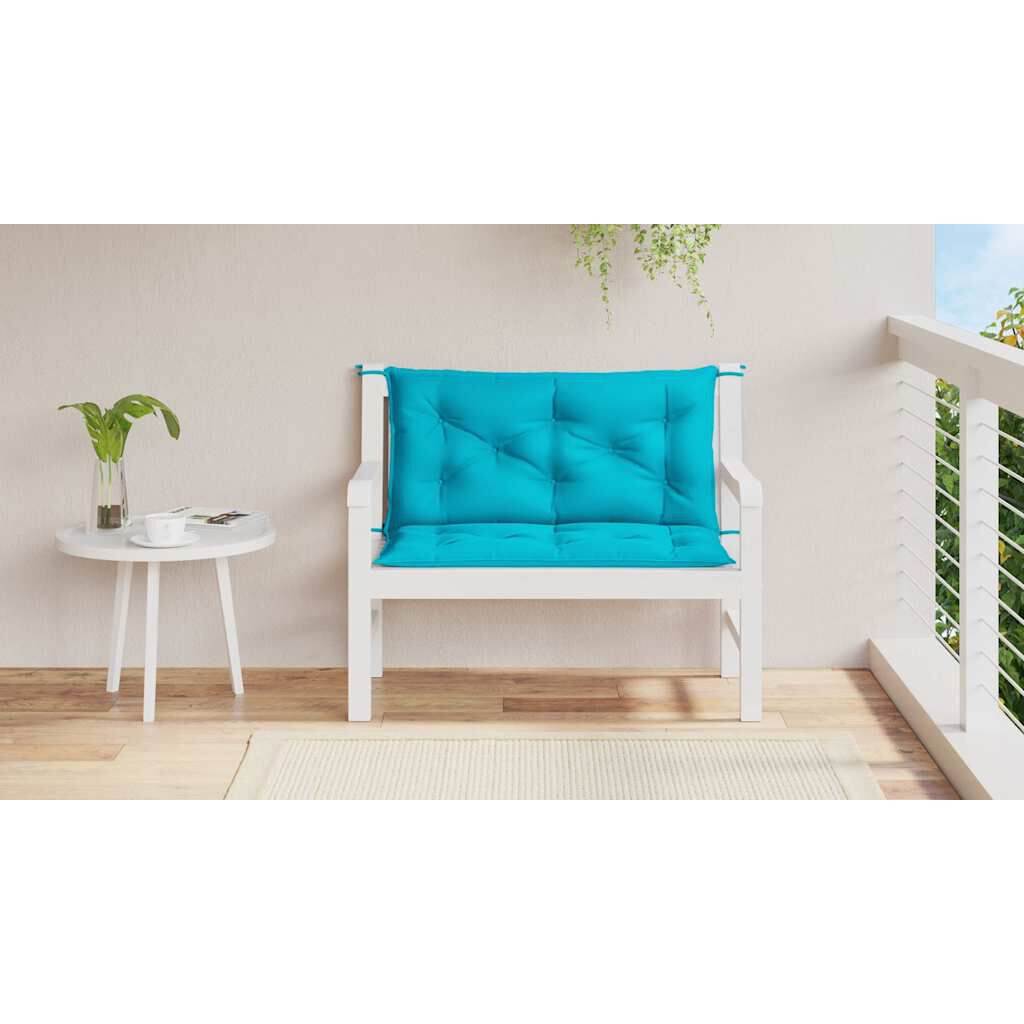 vidaXL Garden Bench Cushions 2pcs Turquoise 100x50x7cm Fabric