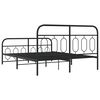 vidaXL Metal Bed Frame without Mattress with Footboard Black 150x200cm