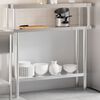 vidaXL Kitchen Work Table with Overshelf 110x30x120 cm Stainless Steel