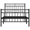 vidaXL Metal Bed Frame without Mattress with Footboard Black 100x190cm