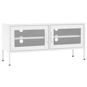 vidaXL TV Cabinet White 105x35x50 cm Steel