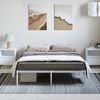 vidaXL Metal Bed Frame without Mattress White 135x190cm