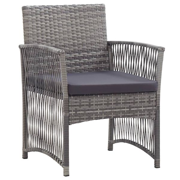 vidaXL Garden Armchairs with Cushions 2 pcs Anthracite Poly Rattan