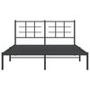 vidaXL Metal Bed Frame without Mattress with Headboard Black 150x200cm
