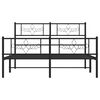 vidaXL Metal Bed Frame without Mattress with Footboard Black 135x190cm
