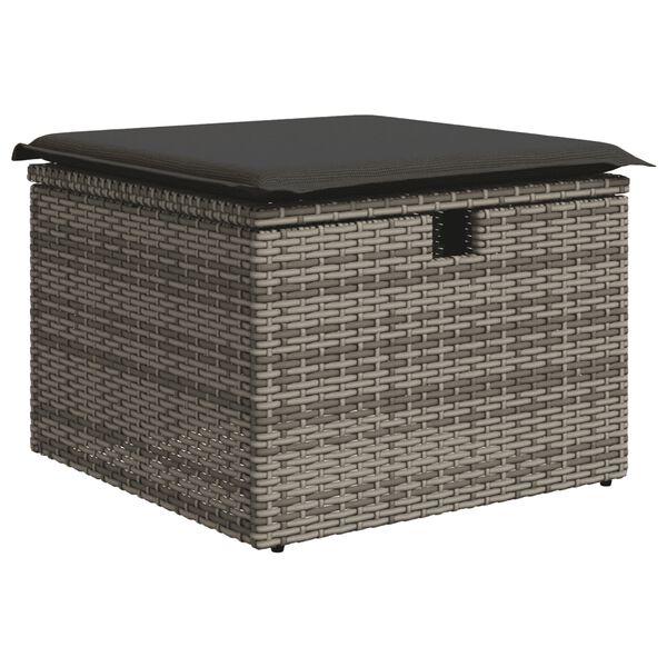 vidaXL 7 Piece Garden Sofa Set with Cushions Grey Poly Rattan