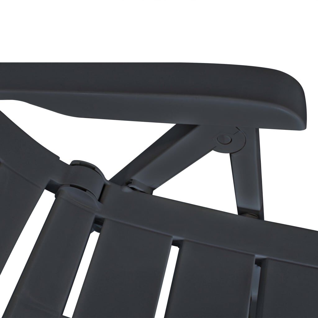 vidaXL Reclining Garden Chairs 2 pcs Plastic Anthracite