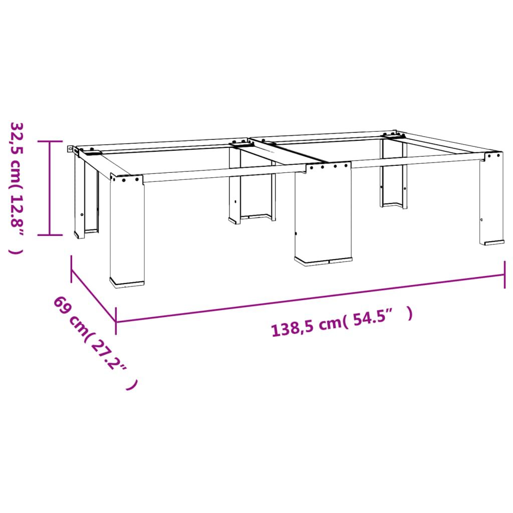 vidaXL Double Washing and Drying Machine Pedestal White