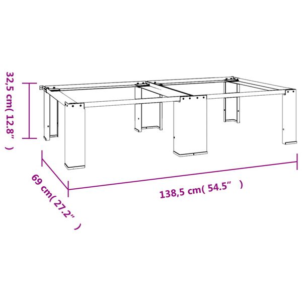 vidaXL Double Washing and Drying Machine Pedestal White