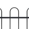 vidaXL Garden Fence with Hoop Top Steel 359x80 cm Black