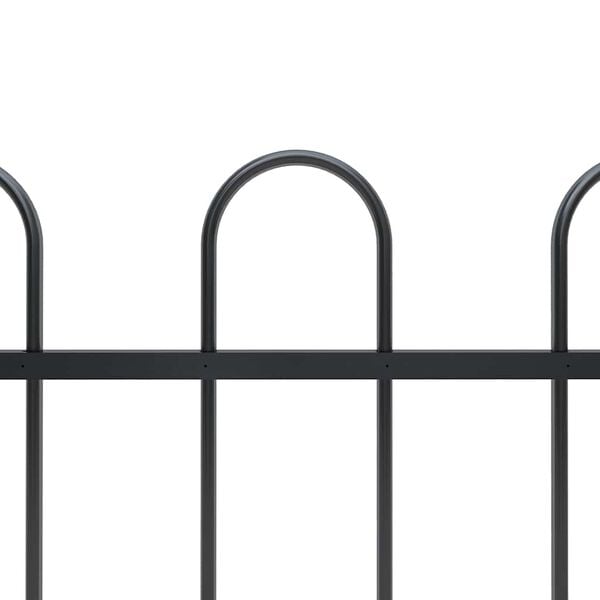 vidaXL Garden Fence with Hoop Top Steel 359x80 cm Black