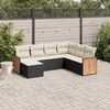 vidaXL 7 Piece Garden Sofa Set with Cushions Black Poly Rattan