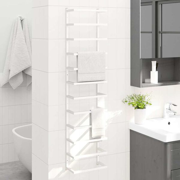 vidaXL Towel Rack White 24x12x96 cm Steel