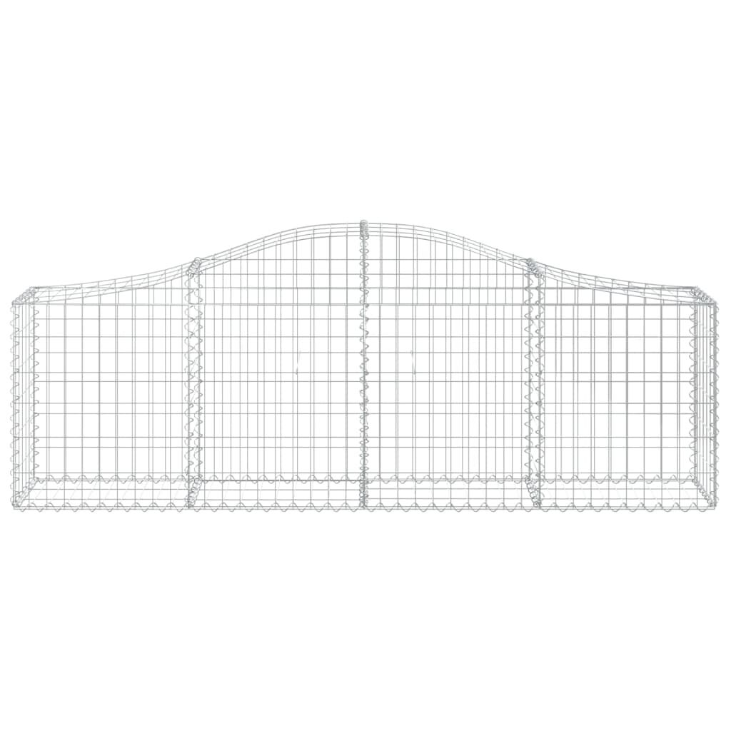 vidaXL Arched Gabion Baskets 7 pcs 200x30x60/80 cm Galvanised Iron