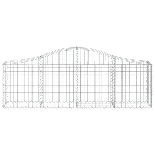 vidaXL Arched Gabion Baskets 7 pcs 200x30x60/80 cm Galvanised Iron