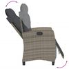vidaXL Reclining Garden Chair with Footrest Grey Poly Rattan