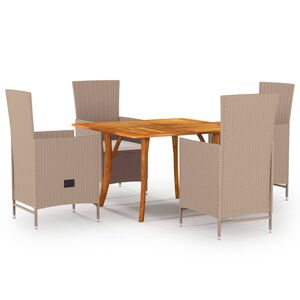 vidaXL 5 Piece Garden Dining Set Beige