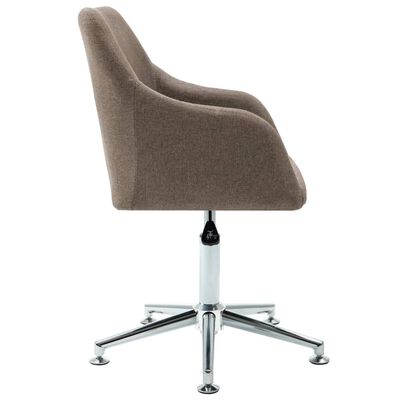 vidaXL Swivel Dining Chair Taupe Fabric