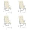vidaXL Garden Highback Chair Cushions 4 pcs Cream 120x50x3 cm Fabric