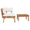vidaXL Garden Bench 2 pcs Cream and Brown Solid Teak wood