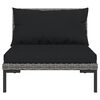 vidaXL 11 Piece Garden Lounge Set with Cushions Poly Rattan Dark Grey