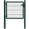 vidaXL Fence Gate Steel Green 100x100 cm