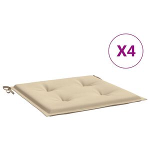 vidaXL Garden Chair Cushions 4 pcs Beige 50x50x4 cm Oxford Fabric