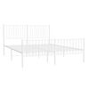vidaXL Metal Bed Frame without Mattress with Footboard White 150x200cm