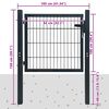 vidaXL Fence Gate Steel Anthracite 100x100 cm