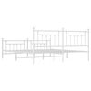 vidaXL Metal Bed Frame without Mattress with Footboard White 193x203cm