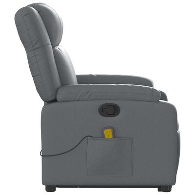 vidaXL Stand up Massage Recliner Chair Grey Faux Leather