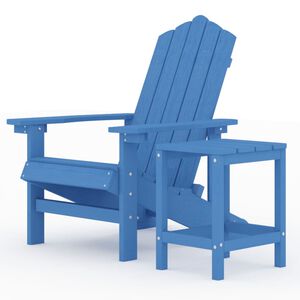 vidaXL Garden Adirondack Chair with Table HDPE Aqua Blue