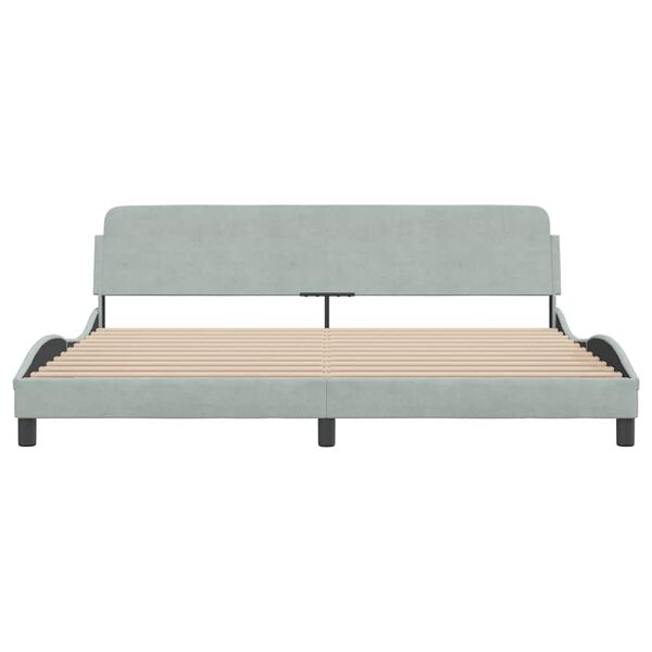 vidaXL Bed Frame "Dover" Light Grey 193x203 cm Velvet