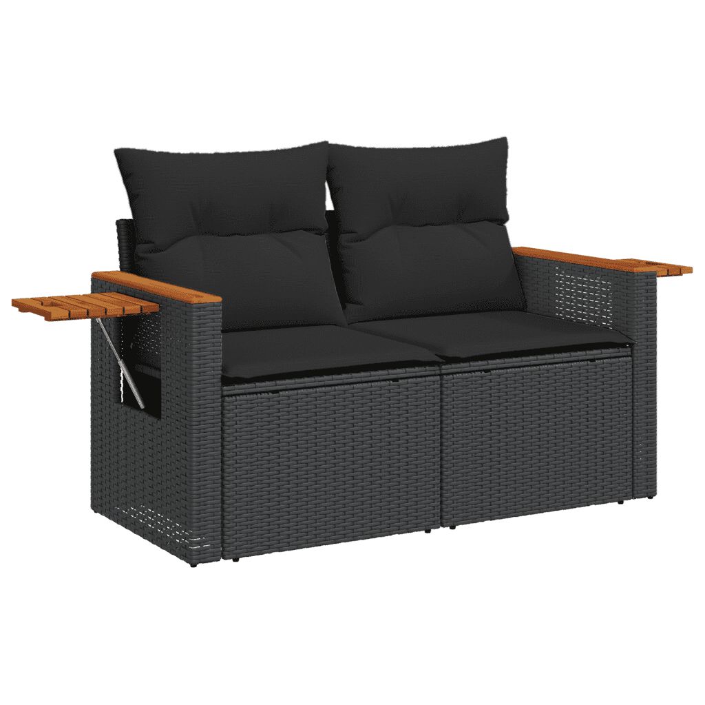 vidaXL 9 Piece Garden Sofa Set with Cushions Grey Poly Rattan