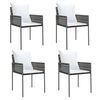 vidaXL 5 Piece Garden Dining Set with Cushions Poly Rattan and Steel