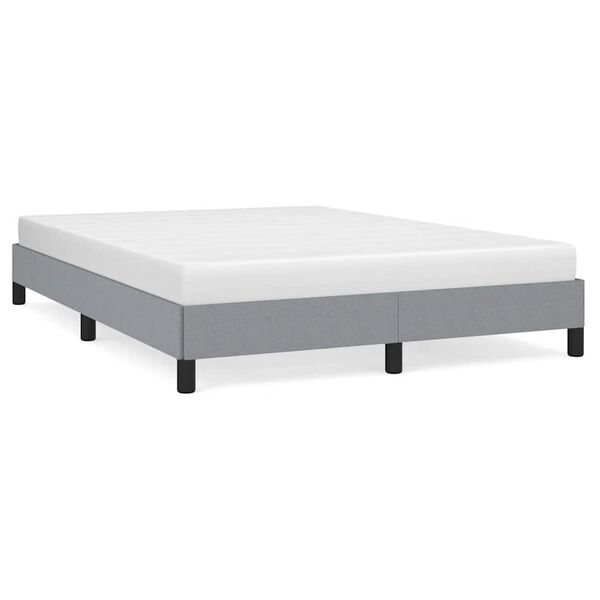 vidaXL Bed Frame without Mattress Light Grey 137x190 cm Full Fabric