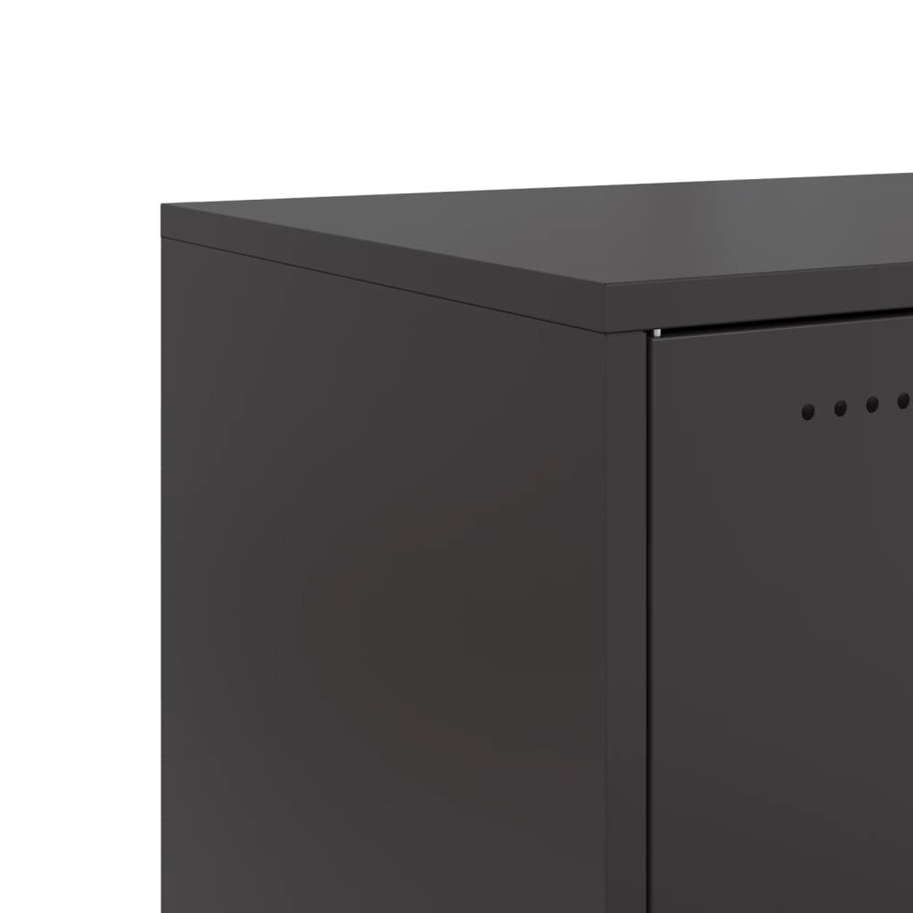 vidaXL Bedside Cabinet Black 36x39x78 cm Steel