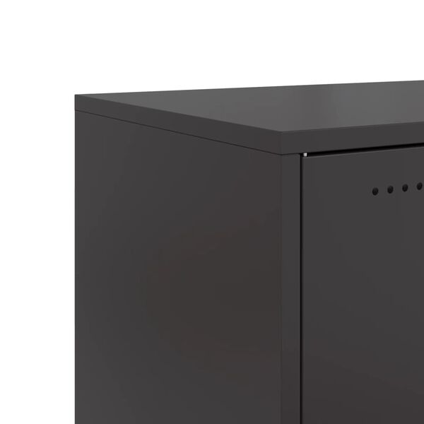 vidaXL Bedside Cabinet Black 36x39x78 cm Steel