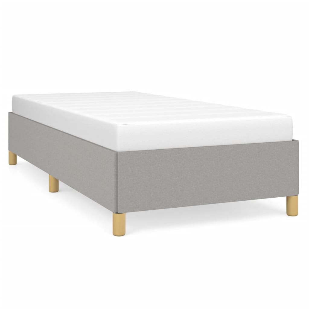 vidaXL Bed Frame without Mattress Light Grey 100x190 cm Twin Fabric