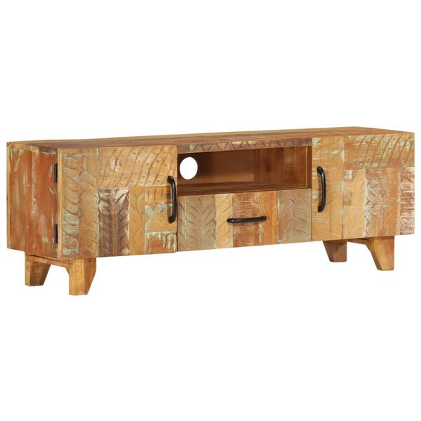 vidaXL Hand Carved TV Cabinet 120x30x40 cm Solid Reclaimed Wood