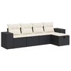 vidaXL 5 Piece Garden Sofa Set with Cushions Black Poly Rattan