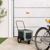 vidaXL Pet Bike Trailer Grey and Black Oxford Fabric and Iron