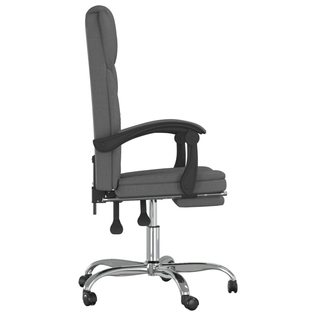 vidaXL Reclining Office Chair Dark Grey Fabric