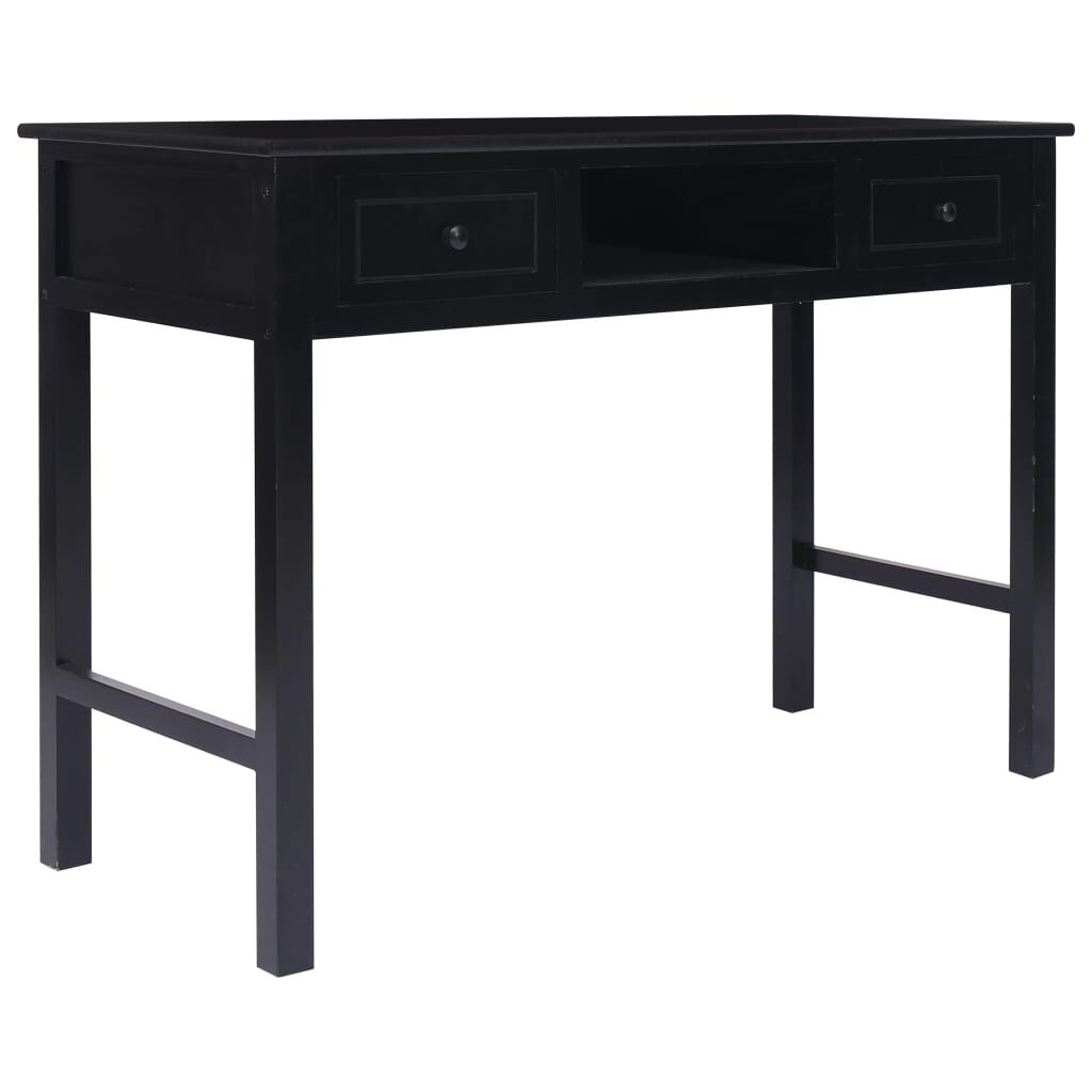 vidaXL Writing Desk Black 110x45x76 cm Wood