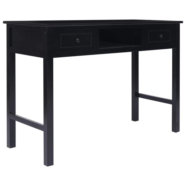vidaXL Writing Desk Black 110x45x76 cm Wood