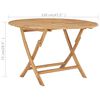vidaXL Folding Garden Table &Oslash; 120 cm Solid Teak Wood