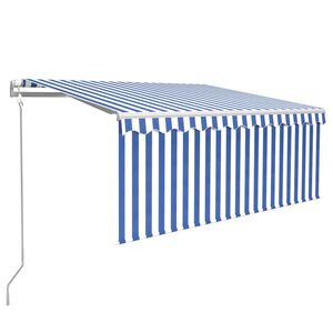 vidaXL Automatic Retractable Awning with Blind 3x2.5m Blue&White