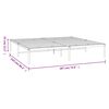 vidaXL Metal Bed Frame without Mattress White 183x213cm